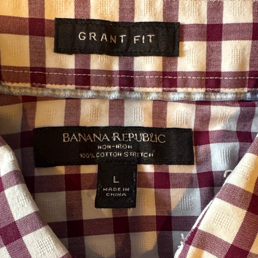 Banana Republic Men's Red Checkered Shirt